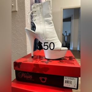 6in platform open toe bootie. Pleaser